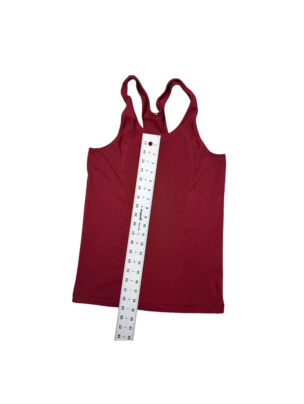 Lululemon Reveal Racerback Tank Size 8 Dark Red Burgundy Seamless Mesh Yoga